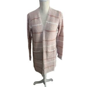 Fortune + Ivy Sallianne Long Sleeve Open front Blush Cardigan Sweater - M